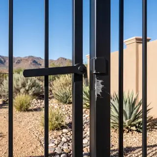 A gate latch that no longer lines up with its keeper on the post